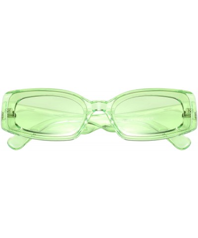 Creative Rectangle Sunglasses Women Fashion Thick Frame UV400 Protection B2462 - Green - CE18LWX9W5X $9.96 Round