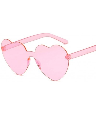 Cute Sexy Retro Love Heart Rimless Sunglasses Women Luxury Sun Glasses Female Eyewear Candy Color - Brown - CX198U7U4YR $8.52...