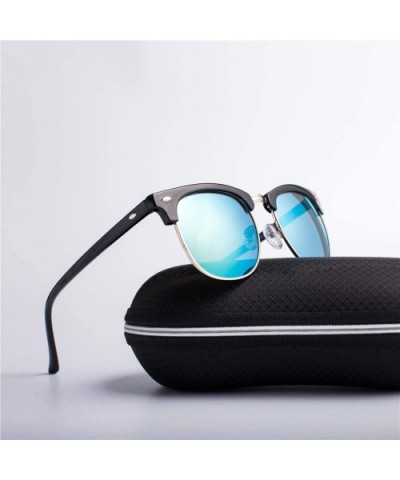 Half Metal Fashion Sunglasses Men/Women Retro Rivet Lens Classic Sun Glasses Oculos UV400 - C7 - CN197A2O66Z $27.58 Goggle