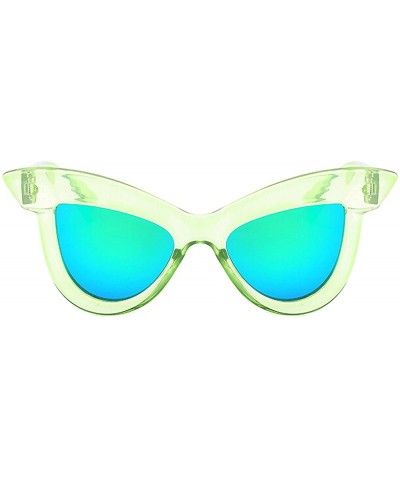 Retro Classic Cat's Eye Sunglasses for Women PC PC UV 400 Protection Sunglasses - Green - CB18SAR07AR $13.49 Cat Eye