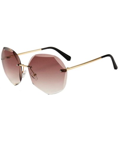 Women Heart Shape Rimless Sunglasses UV400 Protection Aviator Sunglasses - 4002red Wine - C918W5ISTRL $13.03 Rimless
