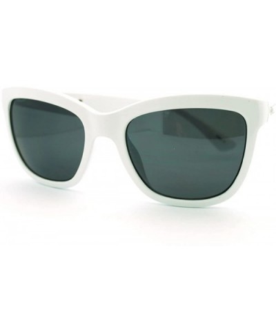 Square Cateye Sunglasses Womens Chic Modern Fashion Shades - White - CB11E9RWKCD $8.37 Square