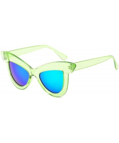 Retro Classic Cat's Eye Sunglasses for Women PC PC UV 400 Protection Sunglasses - Green - CB18SAR07AR $13.49 Cat Eye