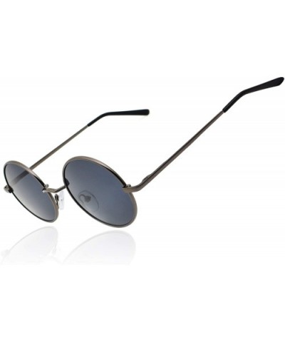 Steampunk Vintage Round Polarized Sunglasses for Men Women Lennon Style Eyewear - Grey Frame/Grey Lens - C212GYBRW47 $7.35 Go...