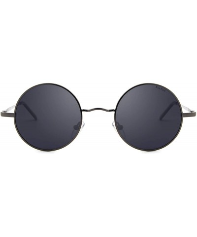 Steampunk Vintage Round Polarized Sunglasses for Men Women Lennon Style Eyewear - Grey Frame/Grey Lens - C212GYBRW47 $7.35 Go...