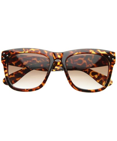 Designer Inspired Thick Frame Fashion Horn Rimmed Sunglasses (Tortoise) - CU116Q21GFV $5.87 Oversized