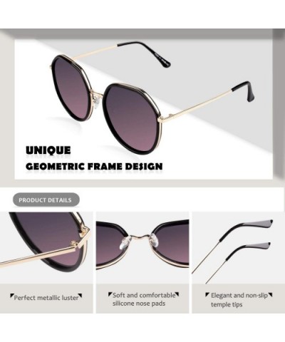 Oversized Octagon Sunglasses Women Vintage Polarized UV Protection Unique Brand Designer Shades S55 - CZ18U34I0ZO $7.86 Overs...