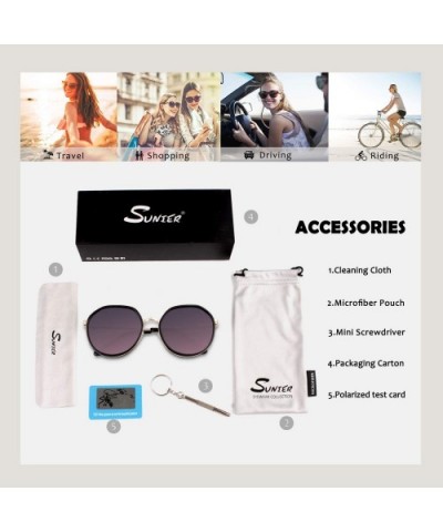 Oversized Octagon Sunglasses Women Vintage Polarized UV Protection Unique Brand Designer Shades S55 - CZ18U34I0ZO $7.86 Overs...