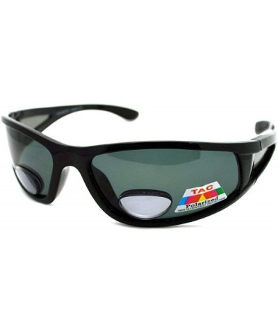 Mens Wrap Around Sport Sunglasses Polarized Plus Bifocal Reading Lens Black - Black - CN11NRFY0YJ $6.99 Wrap