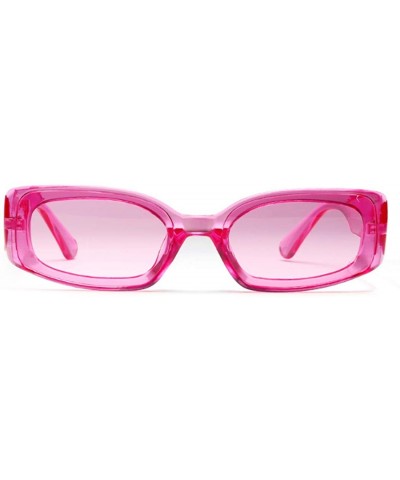Men's and Women's Retro Square Resin lens Candy Colors Sunglasses UV400 - Red - CY18NINQRA0 $6.13 Rectangular