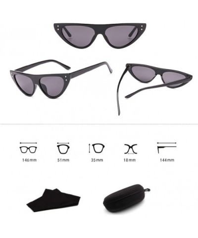 Cat Eye Clout Goggles Sunglasses Vintage Mod Style Retro Casual Fashion Sunglasses (Color White) - White - C6197WZS7IZ $25.59...