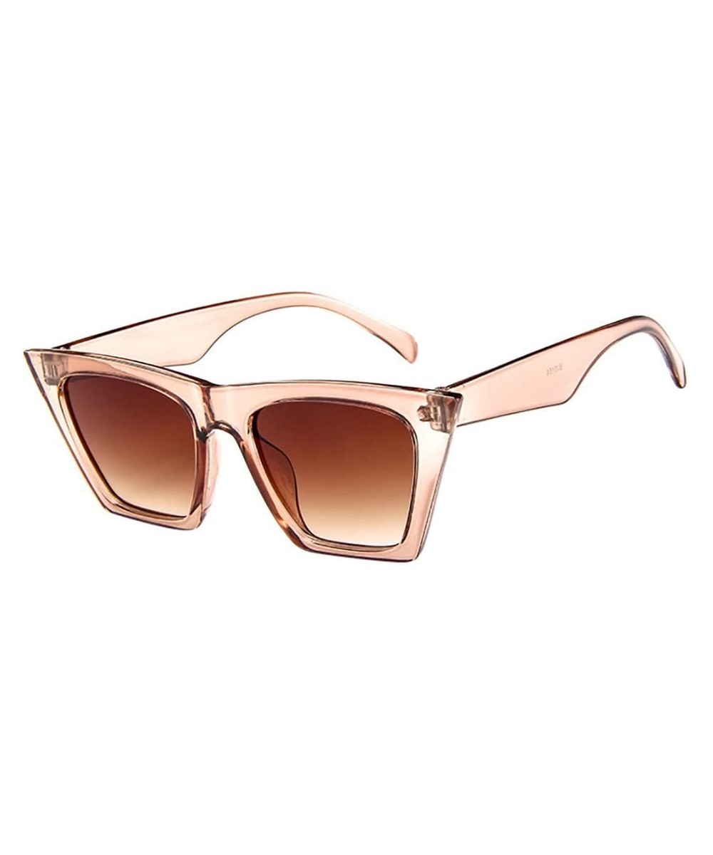 fashion women ladies oversized sunglasses vintage retro cat eye sunglasses - Beige - CQ1986A0N8S $4.95 Oversized