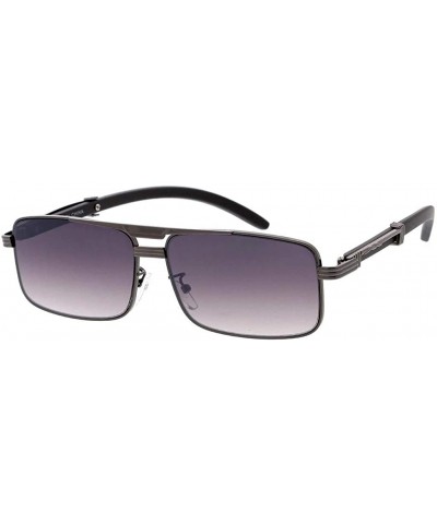 Sophisticate Retro Fashion Rectangular Sunglasses SQ53 - Black - CM192034W3O $7.91 Rectangular