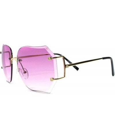 Vintage Retro Fashion Chic Two Tone Purple Lens Oversized Womens Sunglasses - Gold - CW1892ZR8SG $10.85 Square
