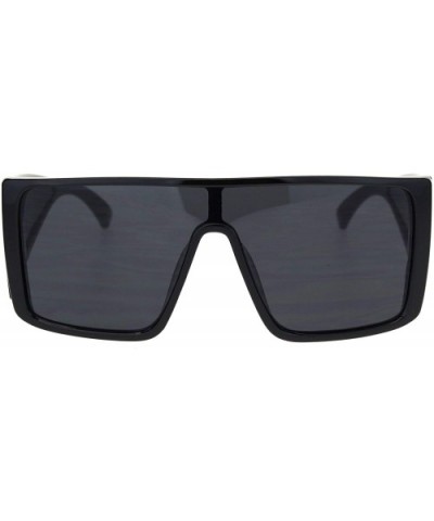 Square Boxy Sunglasses Oversized Shield Style Modern Shades UV 400 - Black - CQ1956W05K9 $7.12 Oversized