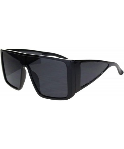 Square Boxy Sunglasses Oversized Shield Style Modern Shades UV 400 - Black - CQ1956W05K9 $7.12 Oversized