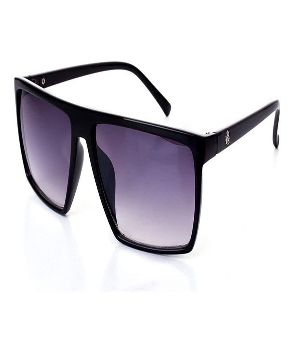 Retro Square Male Sunglasses Men All Black Oversized Big Sun Glasses for Men Women Sun Glasses - 5 - CQ18R3YXNI9 $21.92 Overs...
