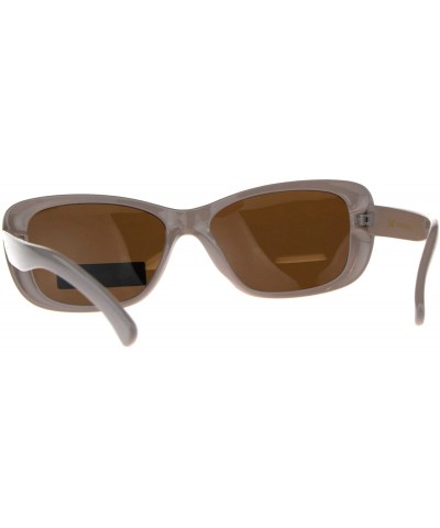 Womens Polarized Lens Sunglasses Classic Vintage Rectangular Frame - Beige (Brown) - CC18D8H9T4U $7.79 Rectangular