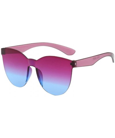 Fashion Jelly Design Style Sunglasses Sexy Retro Sunglasses Resin Lens Sunglasses - Unisex - Purple+blue - CI199Y5MYSU $11.67...