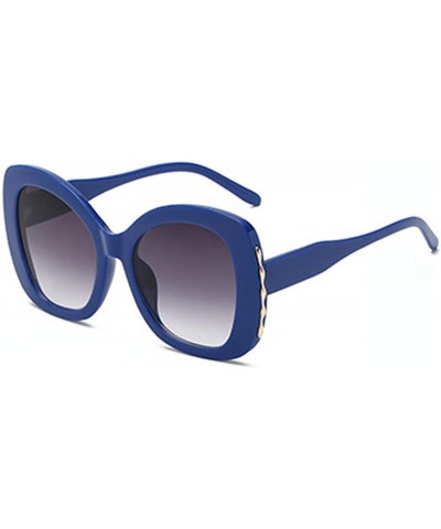 fashion Shade Sunglasses Retro glasses Men and women Sunglasses - Blue - CF18LLC9Z8L $5.16 Oval