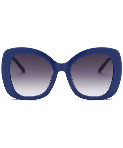 fashion Shade Sunglasses Retro glasses Men and women Sunglasses - Blue - CF18LLC9Z8L $5.16 Oval