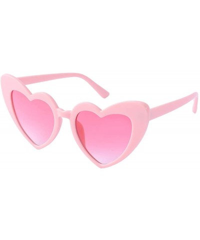 Heart Sunglasses Retro Cat Eye Mod Style Vintage Kurt Cobain Glasses - Pink Frame/ Pink Lens - C518Z98R8I0 $5.46 Cat Eye