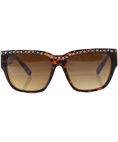 Women's Large Retro Vintage Jewel Top Sunglasses A260 - Brown-demi Brown - CQ18OZLQ0DY $12.98 Square