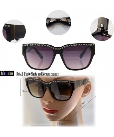 Women's Large Retro Vintage Jewel Top Sunglasses A260 - Brown-demi Brown - CQ18OZLQ0DY $12.98 Square