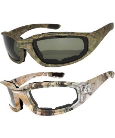 Set of 2- 3 Pairs Motorcycle CAMO Padded Foam Sport Glasses Colored Lens - Camo1_green-camo2_clear - C7183YH5K4T $9.58 Goggle
