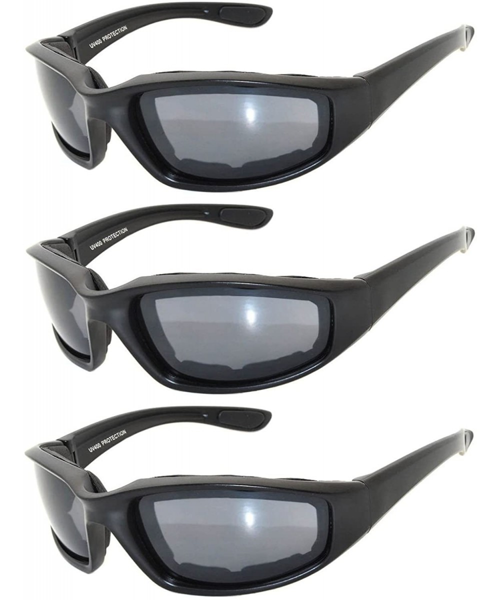 Padded Riding Glasses - Smoke Lens (3 Pack) - CI127HAQOV5 $13.09 Sport