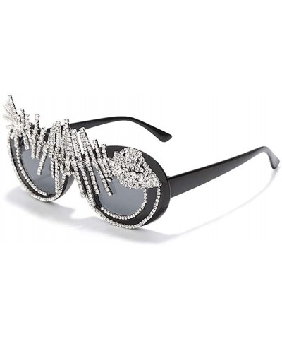 Diamond Sunglasses Vintage Oversize Designer - Gvb9750 - CX198GG340Z $20.41 Oversized