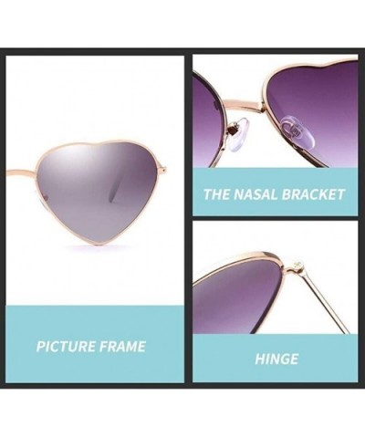 Retro Cat Eye Heart Sunglasses Women Metal Frame Mirror UV400 Sun Glasses Female Brand Designer Vintage - C2198U8RH4A $8.42 C...