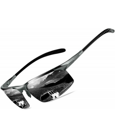 Mens Polarized Carbon Fiber Sunglasses UV Protection Sports Fishing Driving Sunglasses for Men Al-Mg Frame - CM18YNI6MU0 $23....