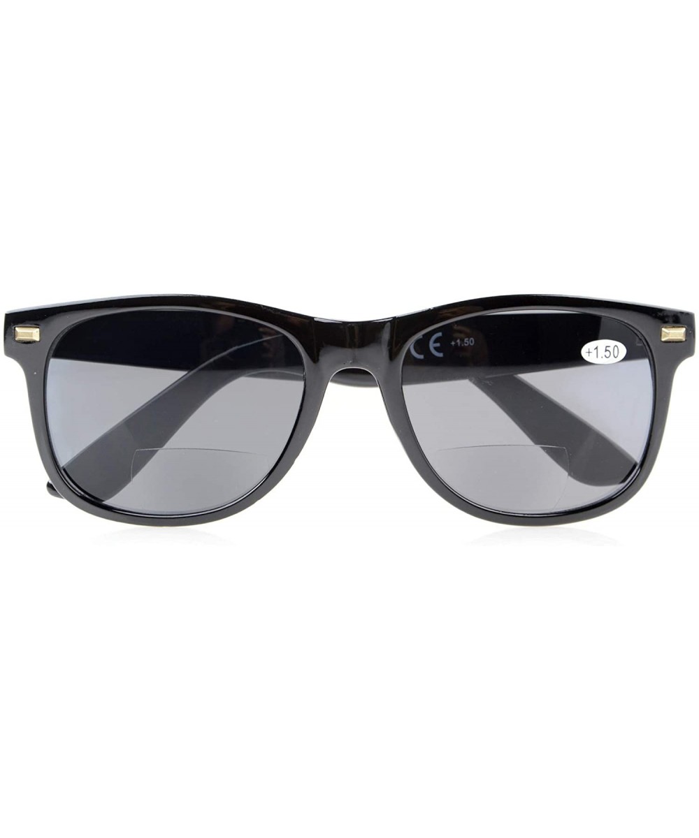 Classic Bifocal Sunglasses Men Women Black Frame - Black - C018U9EGL7G $5.12 Square