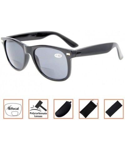 Classic Bifocal Sunglasses Men Women Black Frame - Black - C018U9EGL7G $5.12 Square