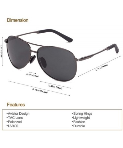 Men Aviator Sunglasses Women Polarized Lens UV 400 Protection - Grey Lens/Gun Frame - C818HMNTE30 $11.24 Aviator