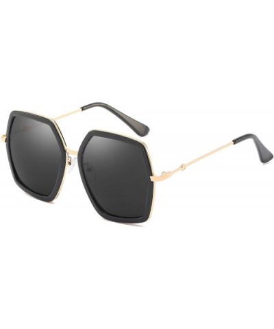 Oversized Square Sunglasses for Women Hexagon Inspired Designer Style Shades - Black - CS18WN0SQL6 $7.73 Wrap