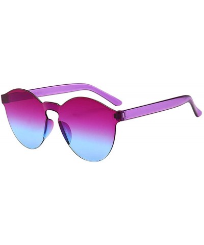 Women Men Fashion Clear Retro Sunglasses New Outdoor Frameless Colorful Sun Eyewear Glasses - H - CI18STWT3SO $3.87 Oversized