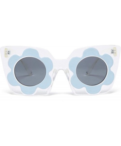 Women's Novelty Non-Polarized Sunglasses - Cat Eye Daisy - CG198HZ299X $13.20 Round