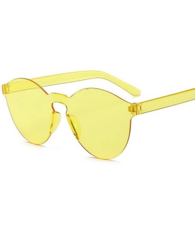 New Fashion Rimless Vintage Round Mirror Sunglasses Women Luxury Brand Original Design Sun Glasses - Yellow - CD18W7C5YUN $16...