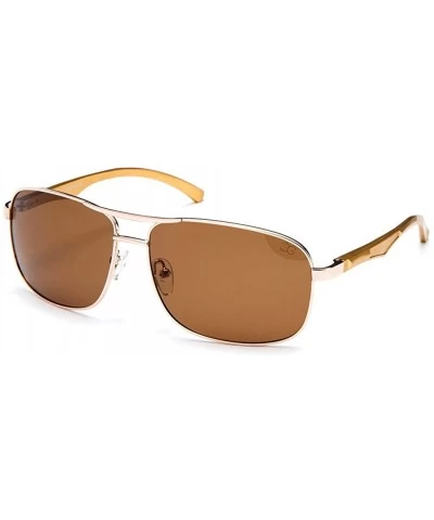 Unisex Premium Brushed Aluminum Aviator Polarized Lenses - Gold - CP11WYXSPI7 $16.86 Aviator