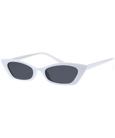 Retro Fashion Sunglasses Womens Skinny Rectangular Cateye Shades UV 400 - White - CV18K32893M $9.24 Rectangular