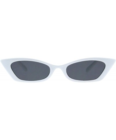 Retro Fashion Sunglasses Womens Skinny Rectangular Cateye Shades UV 400 - White - CV18K32893M $9.24 Rectangular