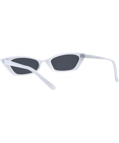 Retro Fashion Sunglasses Womens Skinny Rectangular Cateye Shades UV 400 - White - CV18K32893M $9.24 Rectangular