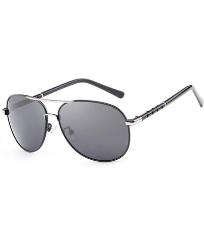 Men Women Fashion Aviator Polarized Sunglasses Vintage with Oversized Frame for Sport Driving Fishing - Black - CN18YNMLWHR $...