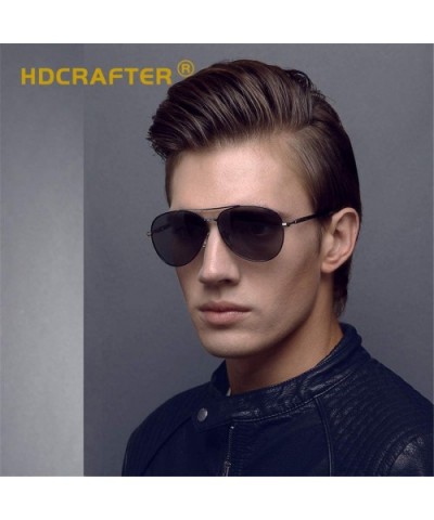 Men Women Fashion Aviator Polarized Sunglasses Vintage with Oversized Frame for Sport Driving Fishing - Black - CN18YNMLWHR $...