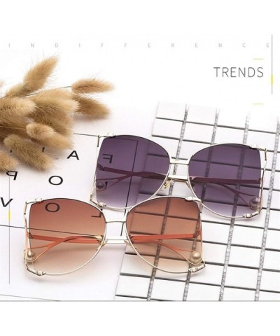 Trendy Oversized Sunglasses for Women Half Frame Shade UV Protection - C1 - C6190OG7XOT $9.25 Oversized