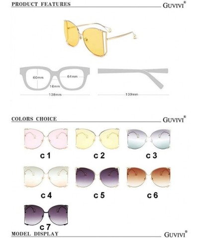 Trendy Oversized Sunglasses for Women Half Frame Shade UV Protection - C1 - C6190OG7XOT $9.25 Oversized