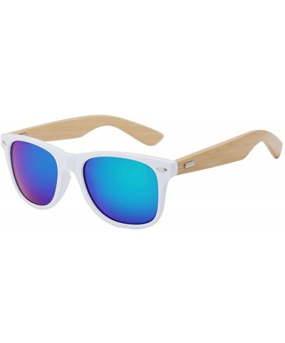 2018 Bamboo Sunglasses Wooden Wood Retro Vintage Summer Glasses for Men Women - J - CR18EM6C05T $8.08 Sport