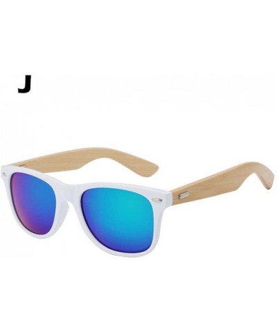 2018 Bamboo Sunglasses Wooden Wood Retro Vintage Summer Glasses for Men Women - J - CR18EM6C05T $8.08 Sport